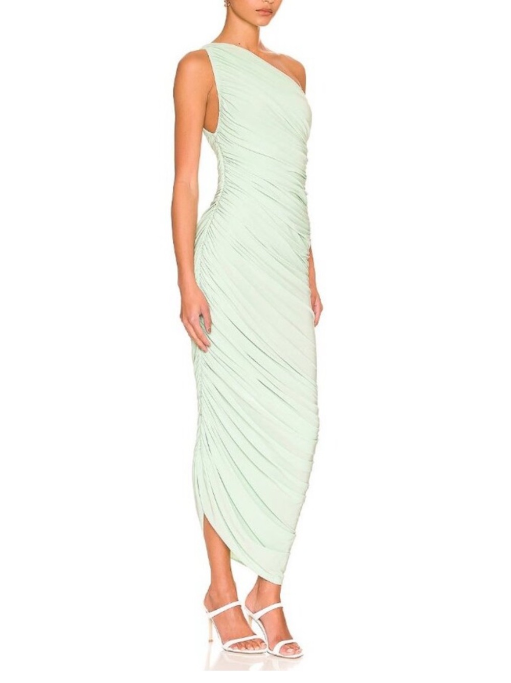 NWT NORMAN KAMALI Seafoam Midi Dress Sz XS - Picture 3 of 4